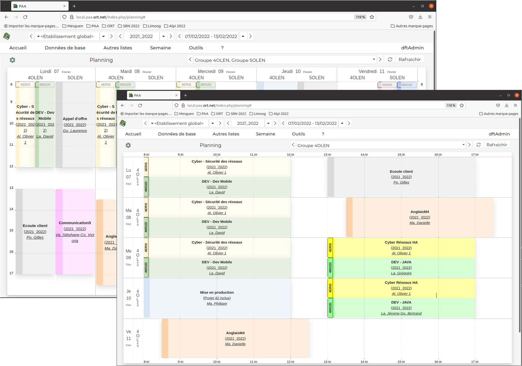 Planning mensuel (ancienne version)